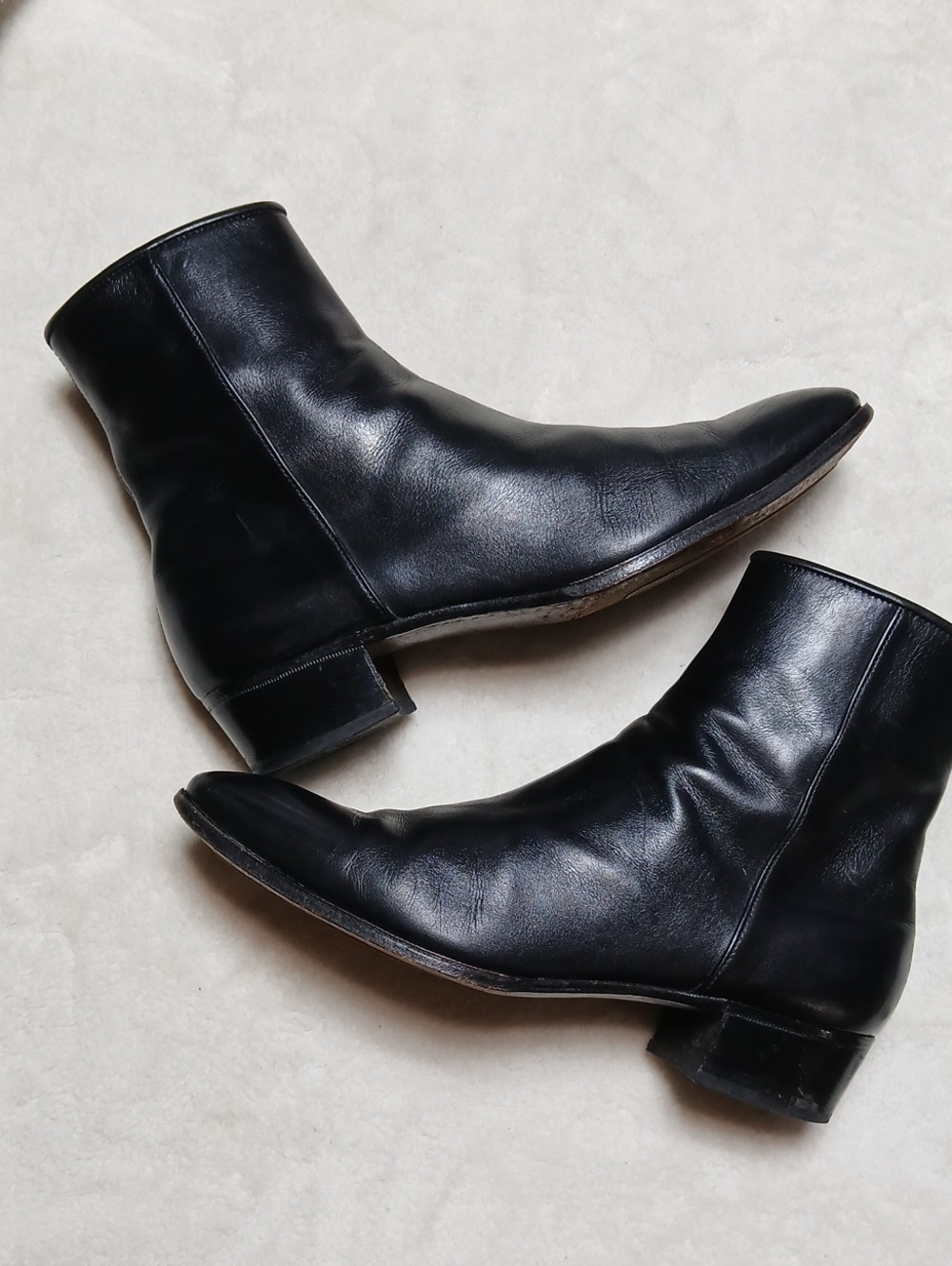 Gravati Classic Black Leather Ankle Booties for Women Size 8